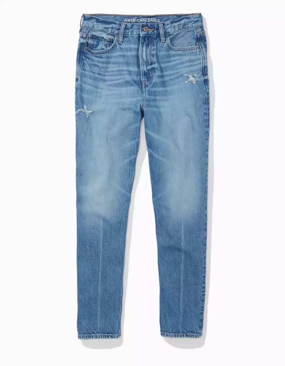 Jean American Eagle AE x The Redesign Mom Indigo Femme | OJI-38669282